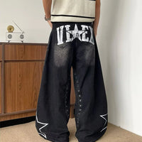 Central Nervous Star Graphic Baggy Barrel Jeans‌ — dettaglio della stampa