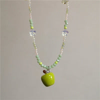 Ceramic Green Apple Pendant Bead Choker Necklace — dettaglio della stampa