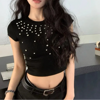 Chic Faux Water Gems Crop Top — dettaglio