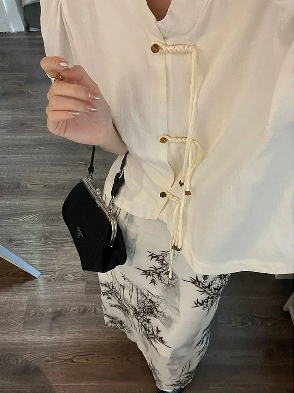 Y2K Chinese Style Maxi Skirt