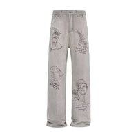 Coffee Shop Sketch Graphic Baggy Jeans — in alternativa