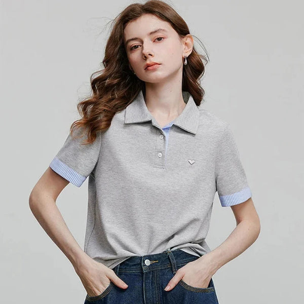Y2K Contrast Polo Shirt