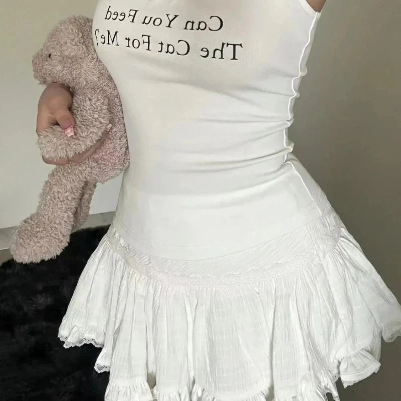 Coquette Mini Skirt Lace Mesh Mini Skirt — dettaglio della stampa