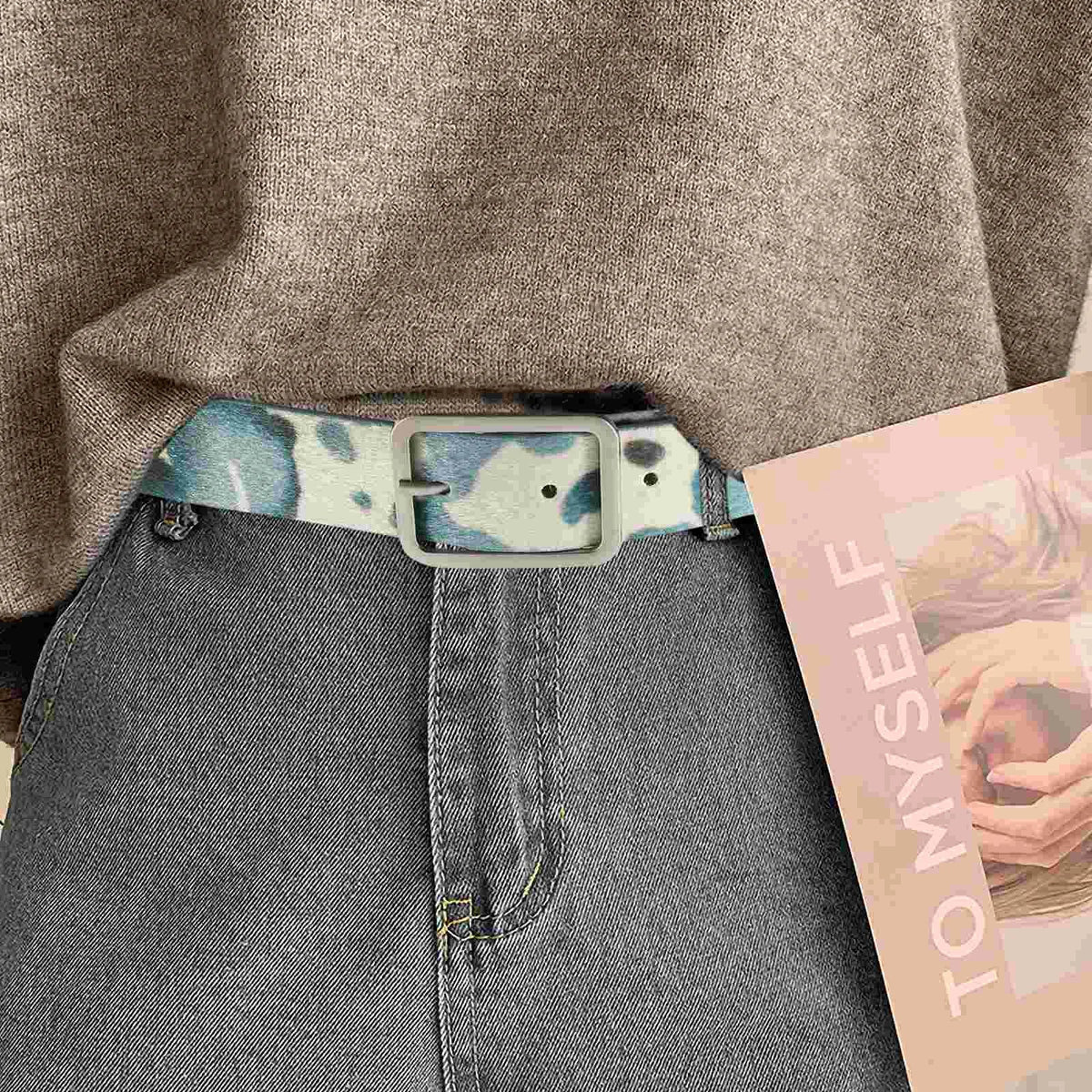 Cow Print Pu Belt — vista laterale