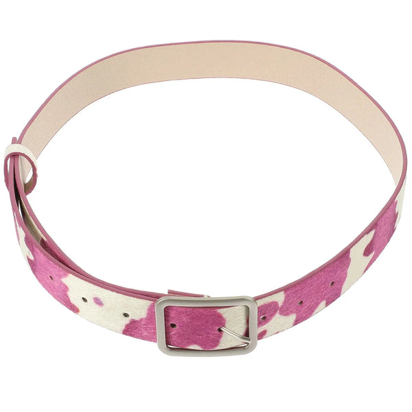 Cow Print Pu Belt — vista frontale