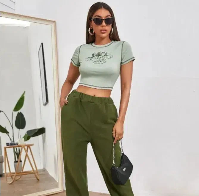 Cream Angel Baby Crop Top — vista posteriore