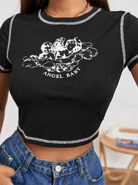 Cream Angel Baby Crop Top — vista laterale