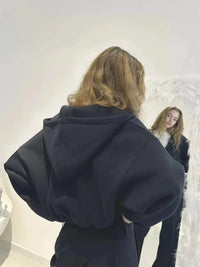 Cropped Full Zip Up Hoodie — vista frontale
