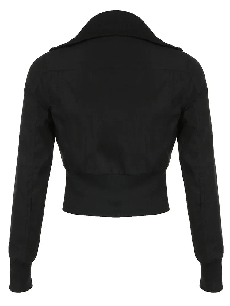 Cropped Zip Up Slim Turtleneck Bomber Jacket — in alternativa