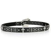 Cross Studded And Gems Rhinestone Big Buckle Belt — dettaglio