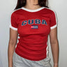 Y2K Cuba Embroidered Baby Tee