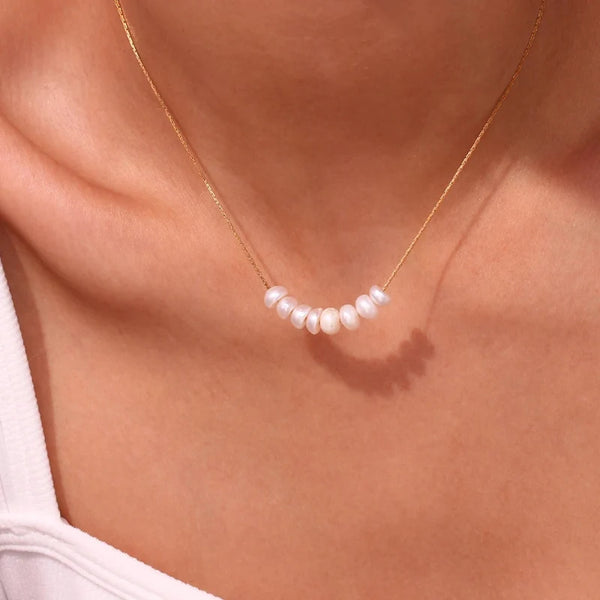Y2K Dainty Pearl Charm Necklace