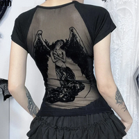 Dark Angel Graphic Mesh Baby Tee — vista posteriore