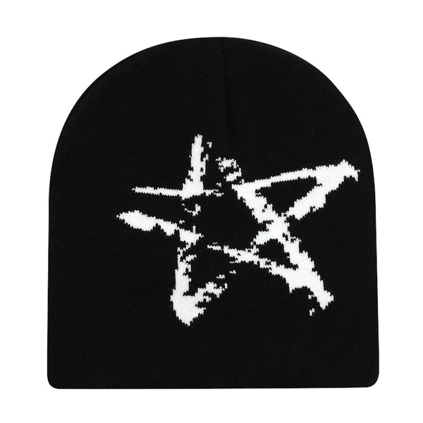 Y2K Deep Ascent Star Graphic Beanie