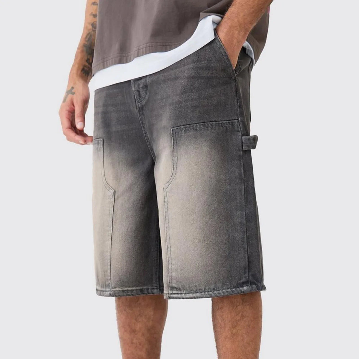 Denim Carpenter Jorts — vista frontale