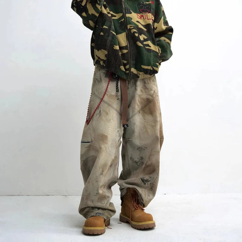 Dirty Wash Baggy Jeans — vista posteriore