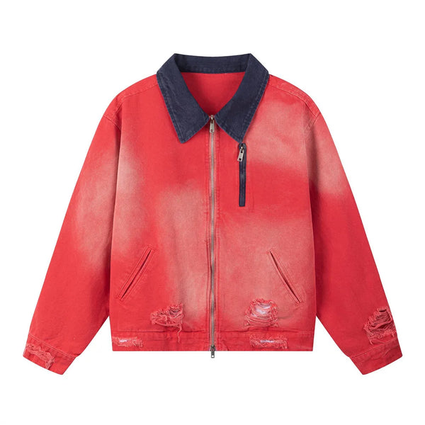 Y2K Distressed Cargo Workwear Jacket