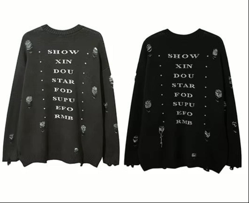 Distressed Priest Salvation Graphic Jumper — dettaglio del tessuto