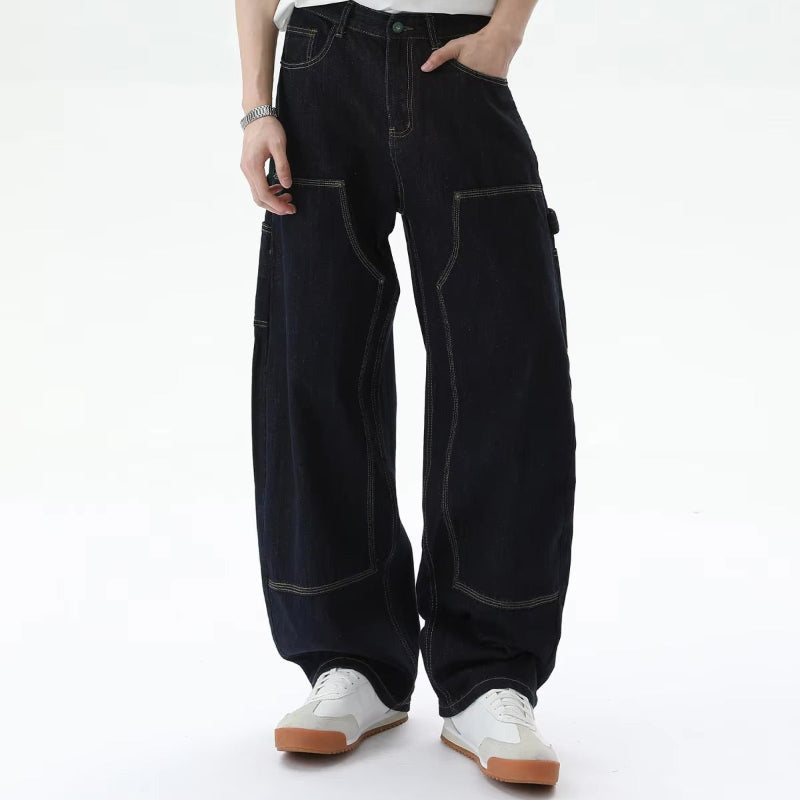 Double Knee Baggy Barrel Jeans — vista posteriore