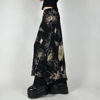 Double Layer Mesh A line Midi Skirt — dettaglio della stampa