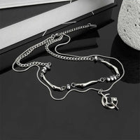 Double Layer Moon And Star Black Pearl Necklace — in alternativa