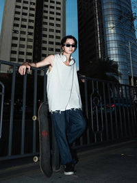 Dragon Embroidery Baggy Skater Jeans — in alternativa