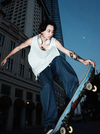Dragon Embroidery Baggy Skater Jeans — vista laterale