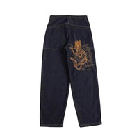 Dragon Embroidery Baggy Skater Jeans — vista posteriore