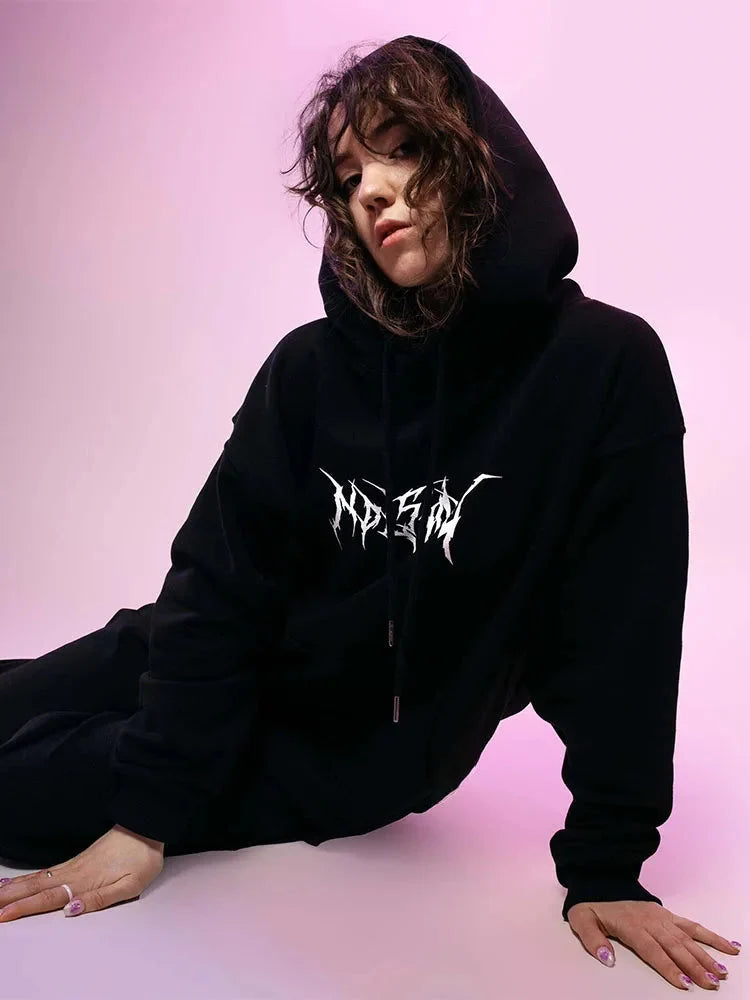 Dragon Serpent Print Black Hoodie — dettaglio