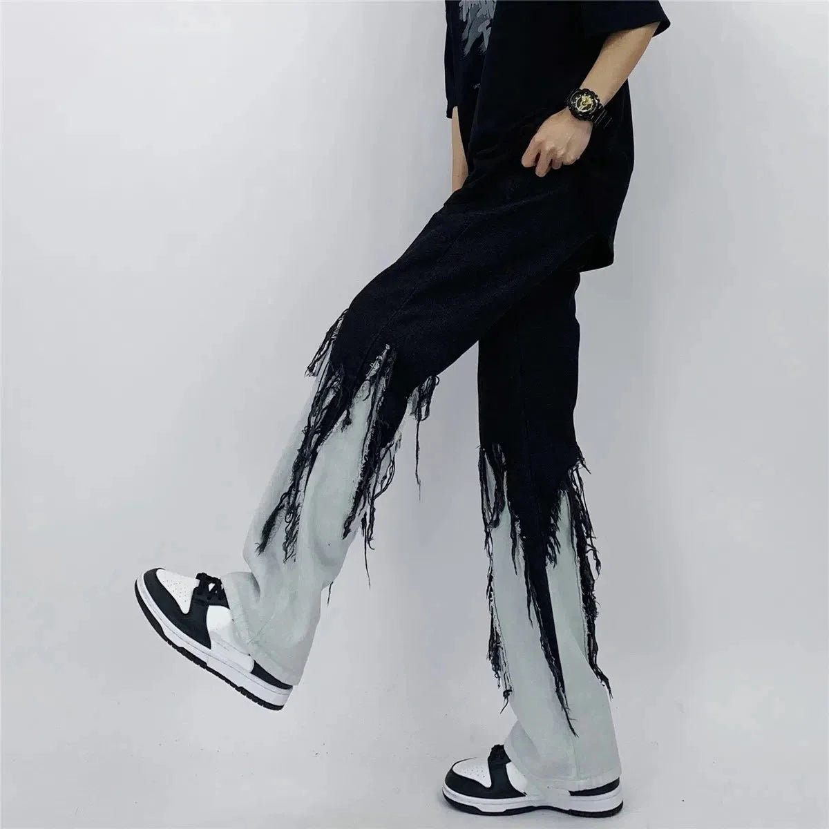 Dripped Tassel Patchwork Jeans — in alternativa