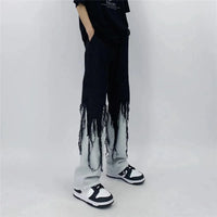 Dripped Tassel Patchwork Jeans — vista posteriore