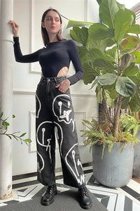 "Dripping Smiles" High Waist Jeans — dettaglio della stampa