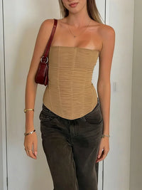 Elegant Corset Bandeau Tube Top — dettaglio del tessuto