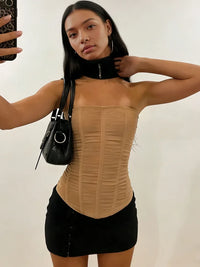 Elegant Corset Bandeau Tube Top — vista laterale