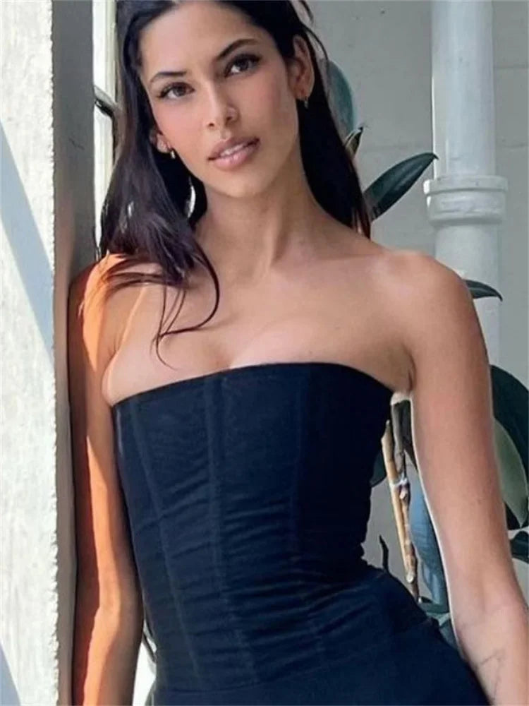 Elegant Corset Bandeau Tube Top — dettaglio