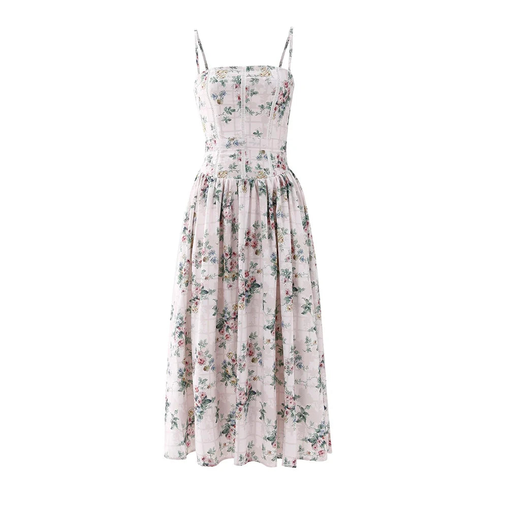 Elegant Floral Midi Dress — dettaglio