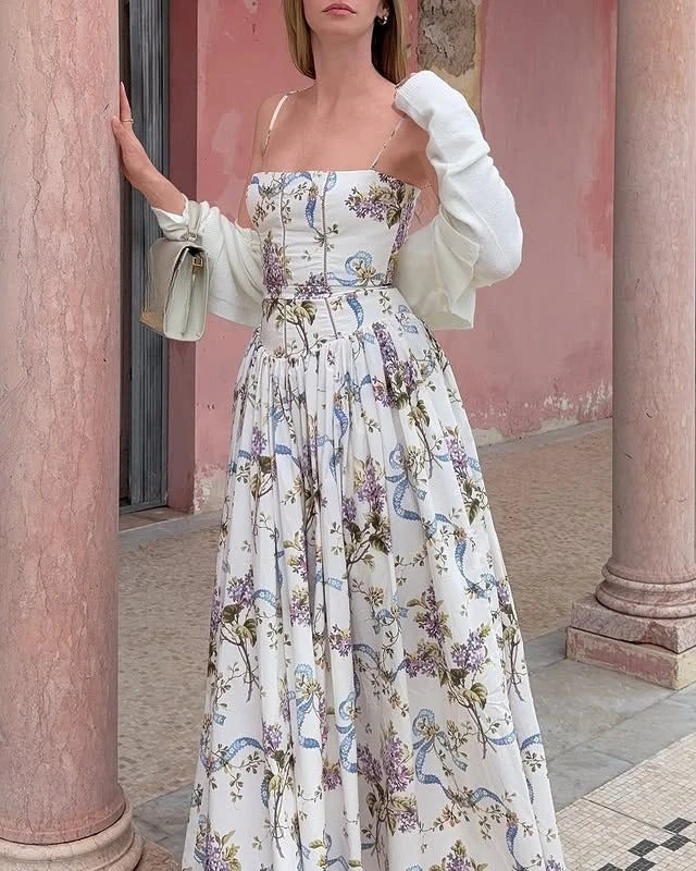 Elegant Floral Midi Dress — vista posteriore
