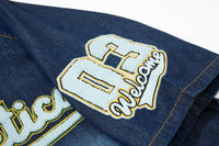 Embroidered Baseball Denim Jersey — dettaglio della stampa