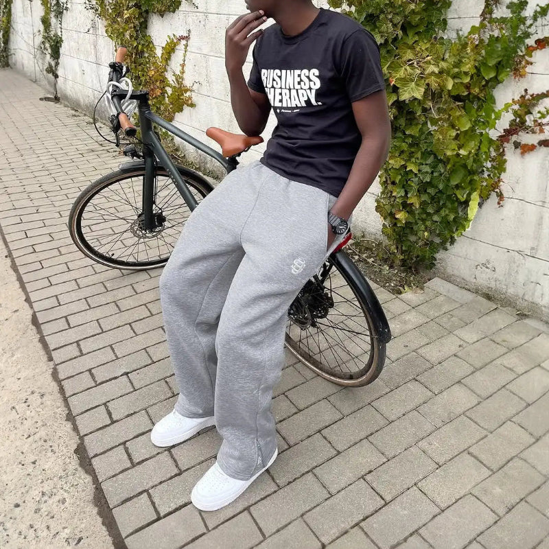 Embroidered Loose Baggy Sweatpant Joggers Trousers — dettaglio