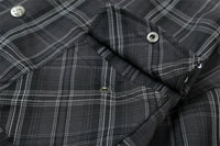Embroidered Plaid Short Sleeve Button Up Flannel Shirt — dettaglio del tessuto