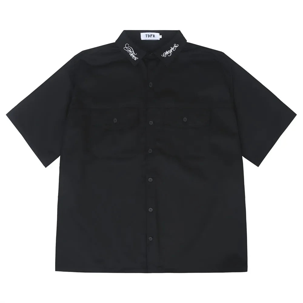 Embroidered Safari Style Work Shirt — vista posteriore