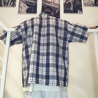 Embroidered Short Sleeve Plaid Button Down Shirt — in alternativa
