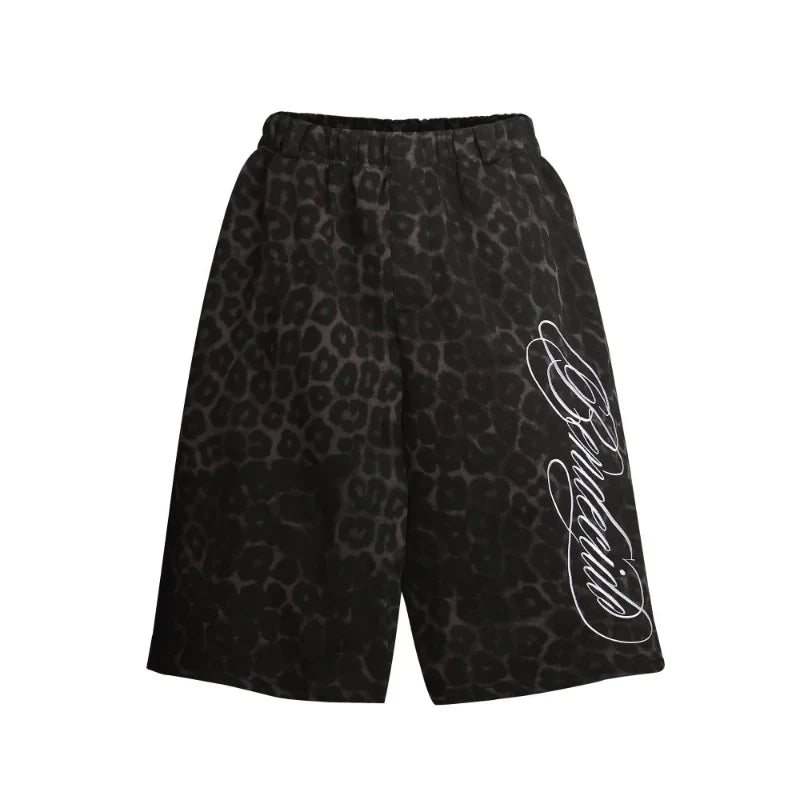 Embroidered Streetwear Baggy Sweat Shorts Jorts — vista posteriore
