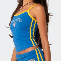 England Tank Top Blue — vista laterale