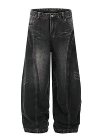 Essential Black Baggy Jeans — vista frontale