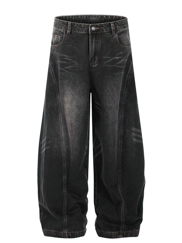Essential Black Baggy Jeans — vista frontale