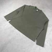 Essentials Acid Wash Waffle Knit Boxy Long Sleeve Top — vista posteriore