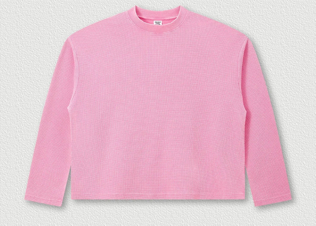 Essentials Acid Wash Waffle Knit Boxy Long Sleeve Top — in alternativa