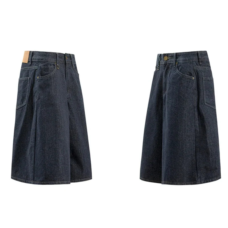 Essentials Contrast Stitch Denim Shorts Jorts — dettaglio