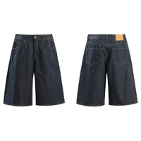 Essentials Contrast Stitch Denim Shorts Jorts — dettaglio della stampa